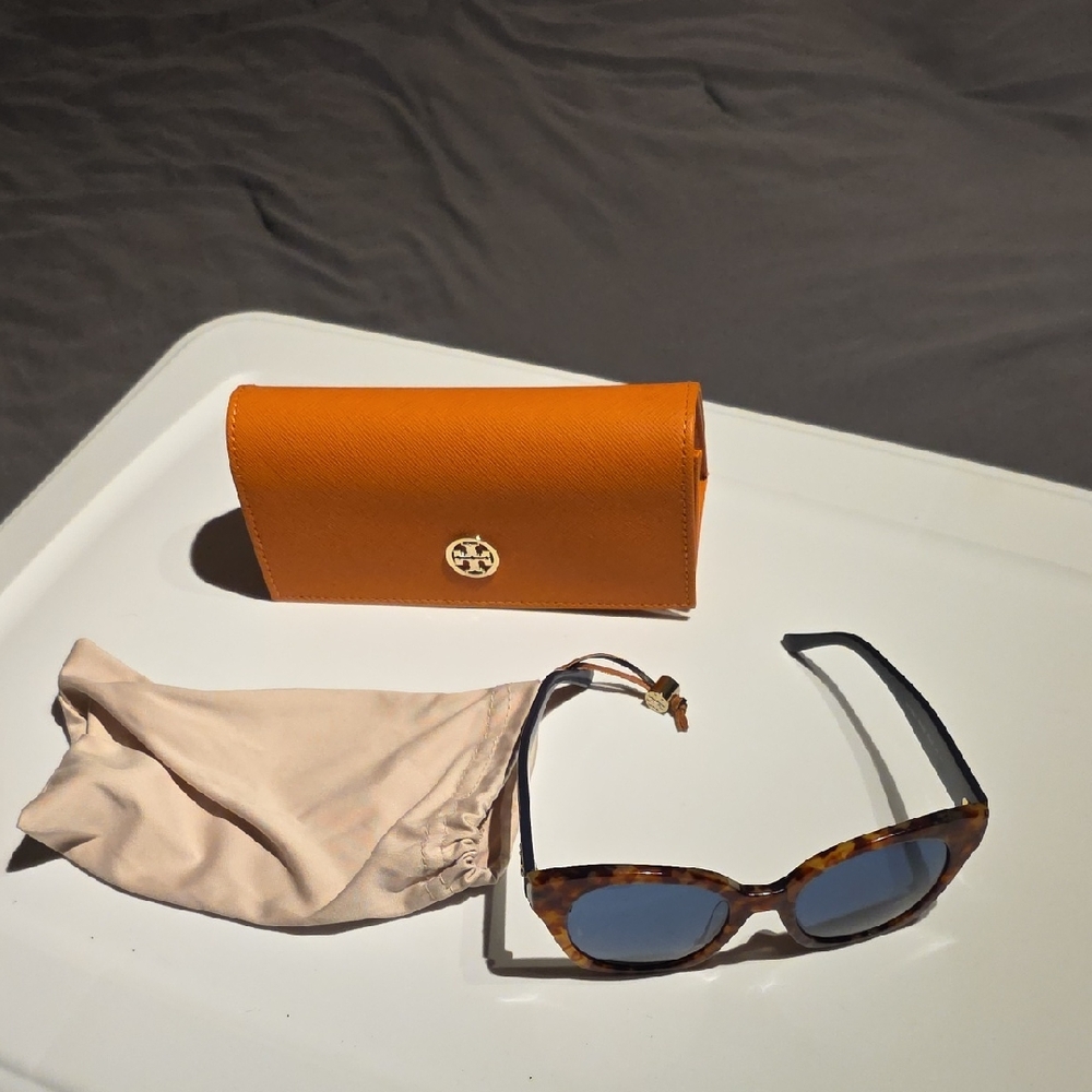 Tory Burch Tortoise Sunglasses with Orange Case